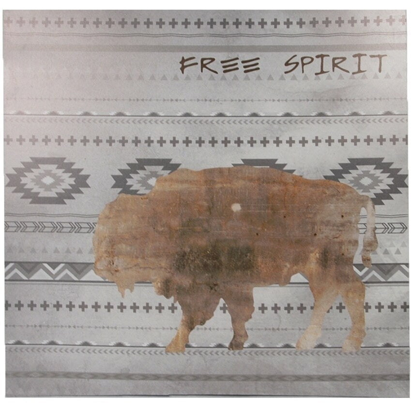 Hiend Accents Bohemian Free Spirit Canvas Grey 24 X 24