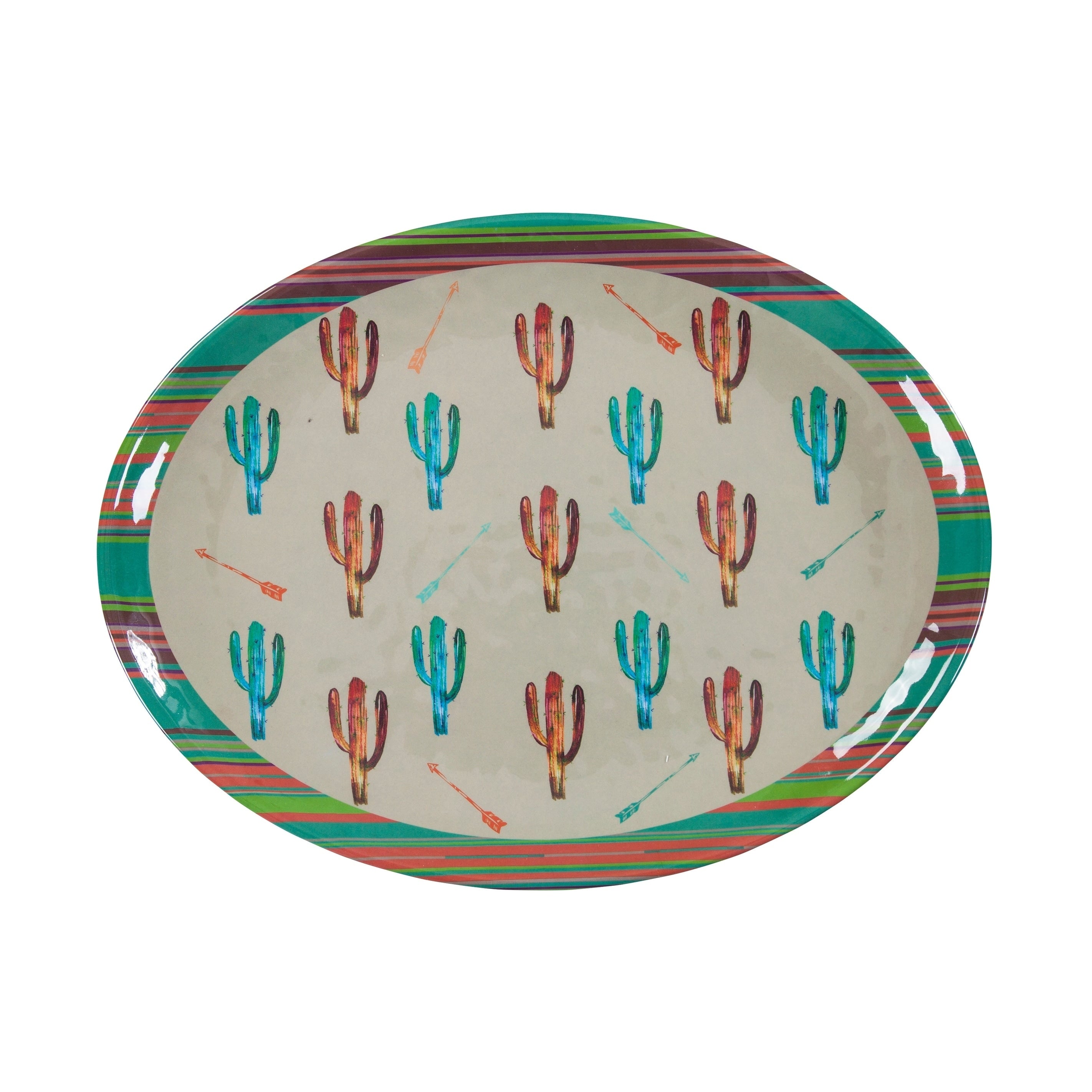 Hiend Accents Cactus Design Melamine Serving Platter 1 Pc