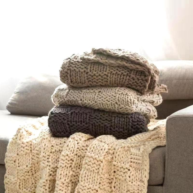 Chess Knit Throw 50X60