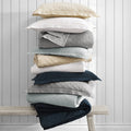 Hiend Accents Diamond Pattern Cream Linen Quilt Shams Not Included