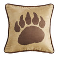 Hiend Accents Faux Suede Reverse Faux Leather 18 Inch X 18 Inch Bear Claw Throw Pillow