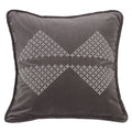 Hiend Accents Grey 18 Inch X 18 Inch Embroidered Diamond Throw Pillow