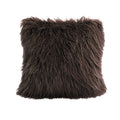 Hiend Accents Mangolian Chocolate Faux Fur 18 Inch X 18 Inch Throw Pillow
