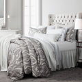 Hiend Accents 3 Pc Nicole Damask Duvet Set Super King Gray