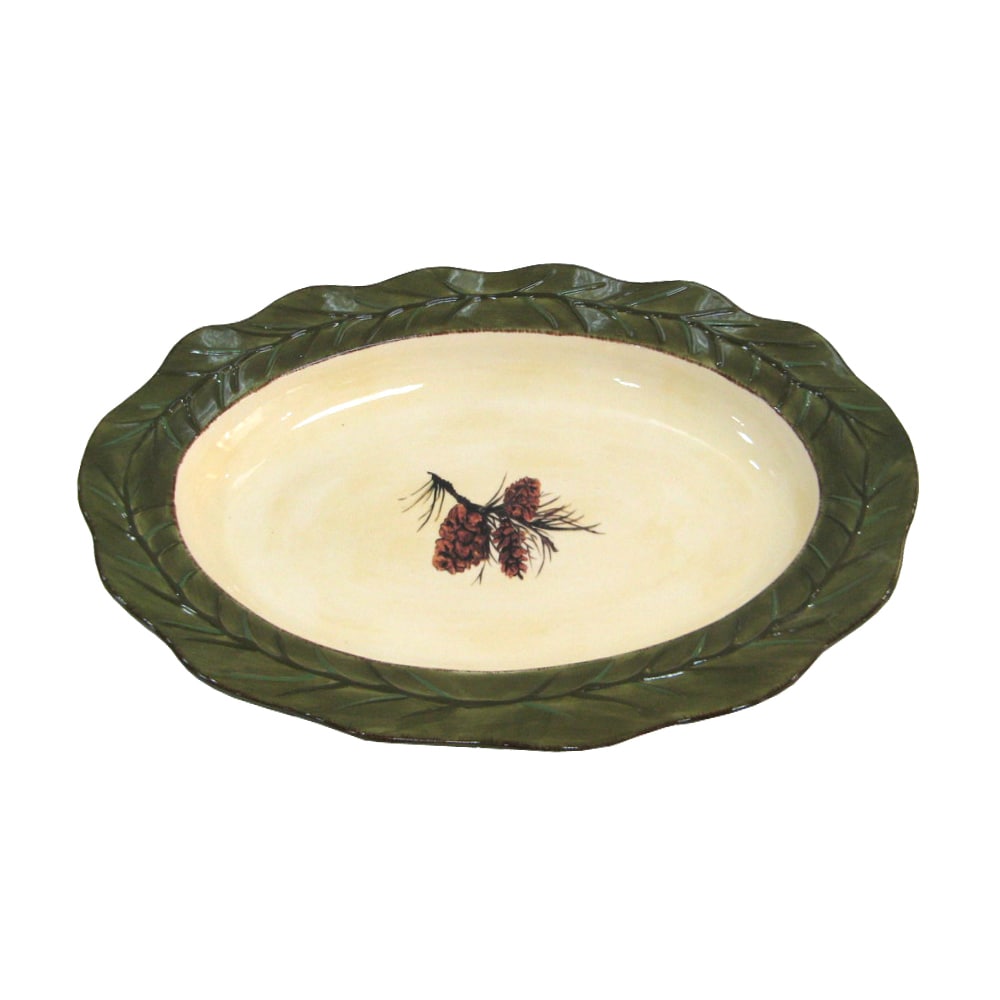 Hiend Accents Pine Cone Multicolor Ceramic Serving Platter