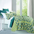 Hiend Accents Salado Green Blue Cotton Quilt Set