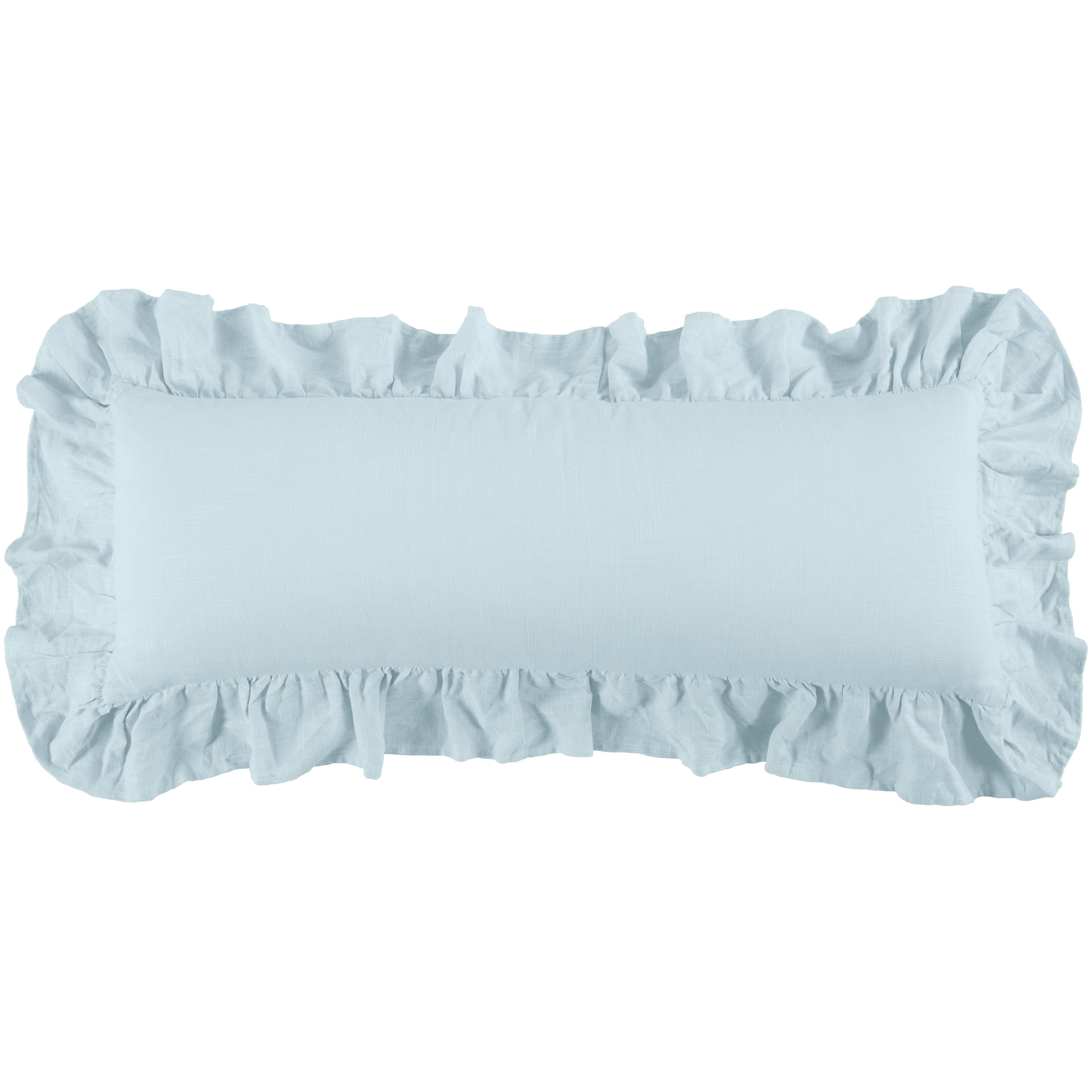 Hiend Accents Washed Linen Ruffled Lumbar Pillow 14 X36