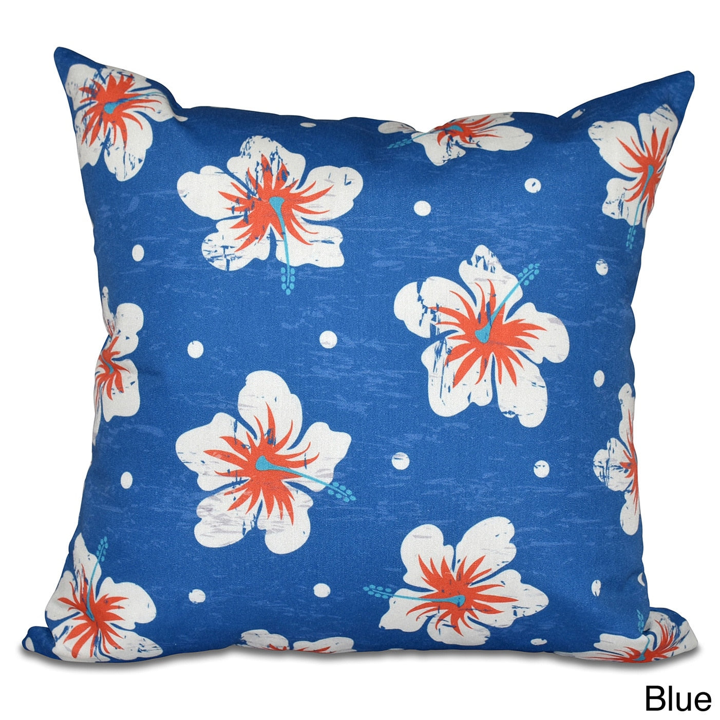 Hibiscus Blooms 18 Inch Floral Print Pillow