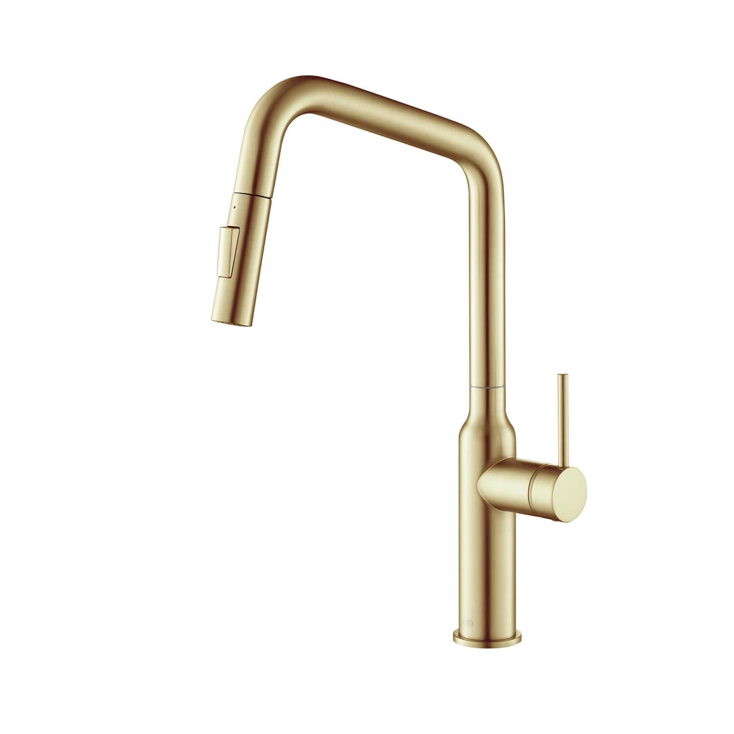 High Arc Pull Out Single Level Lead Free Brass Kitchen Faucet With Sprayer And Magnetic Docking