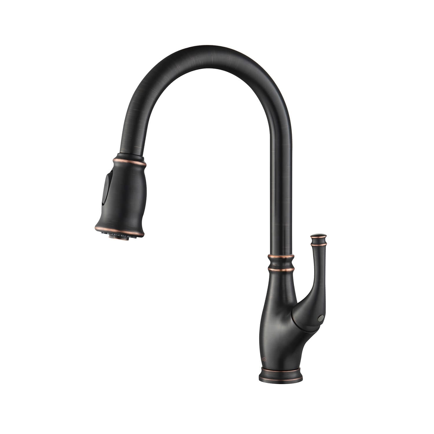 High Arc Pull Out Single Level Lead Free Brass Kitchen Faucet With Sprayer And Magnetic Docking