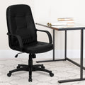 High Back Black Glove Vinyl Executive Office Chair