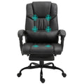 High Back Massage Office Chair With 6 Vibration Points Reclining Chair Ergonomic Office Chair With Footrest Adjustable Height