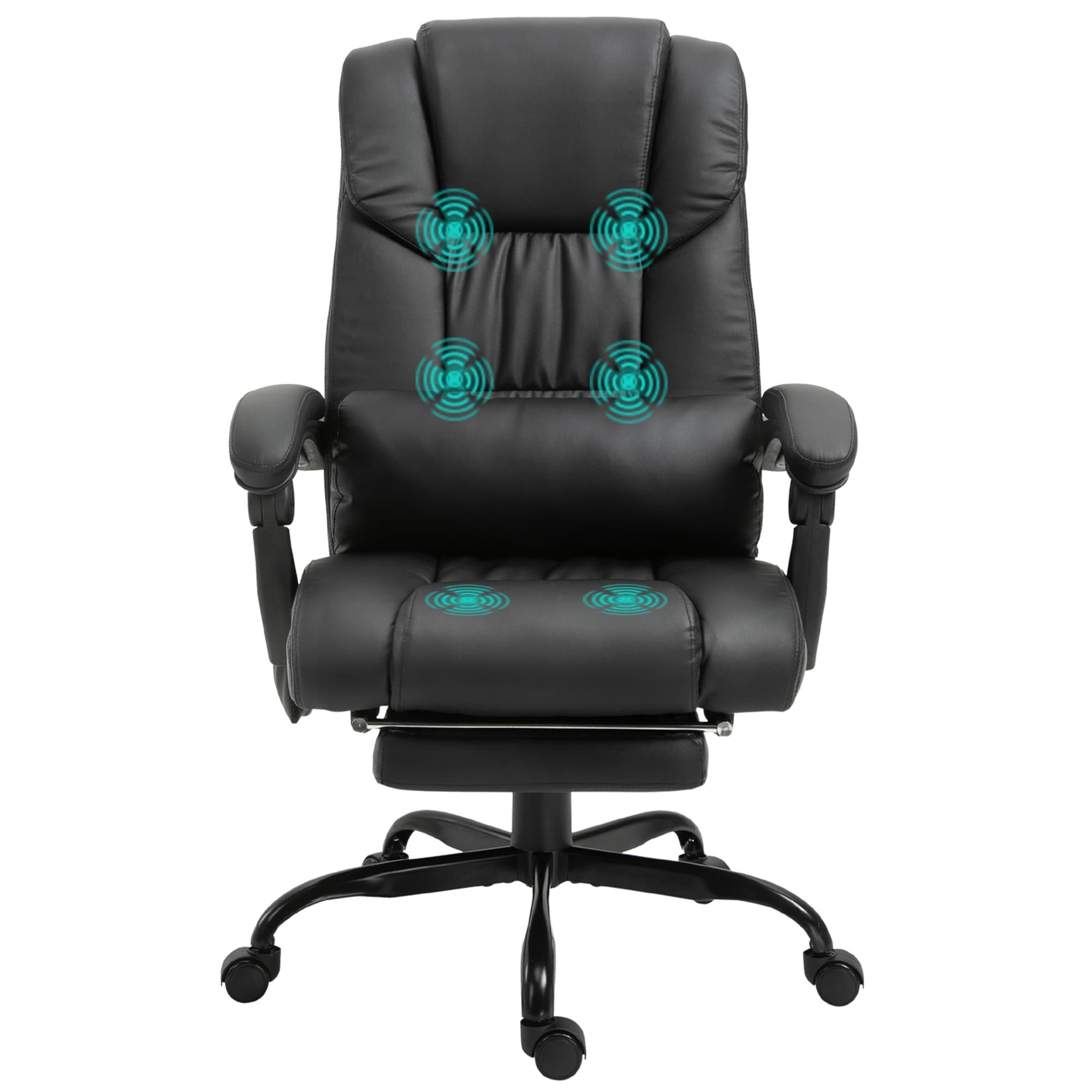 High Back Massage Office Chair With 6 Vibration Points Reclining Chair Ergonomic Office Chair With Footrest Adjustable Height