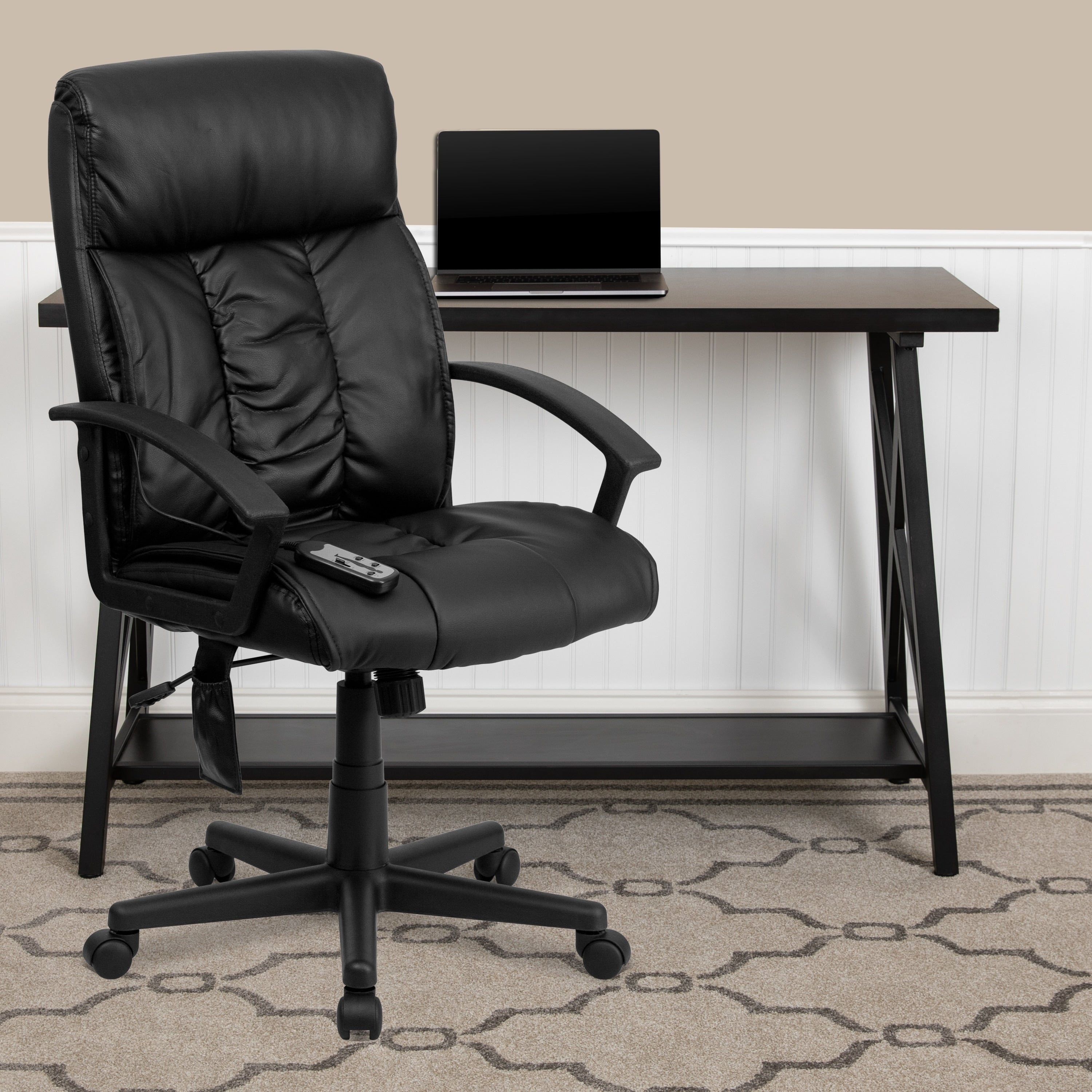 Black Bonded Leather Office Chair