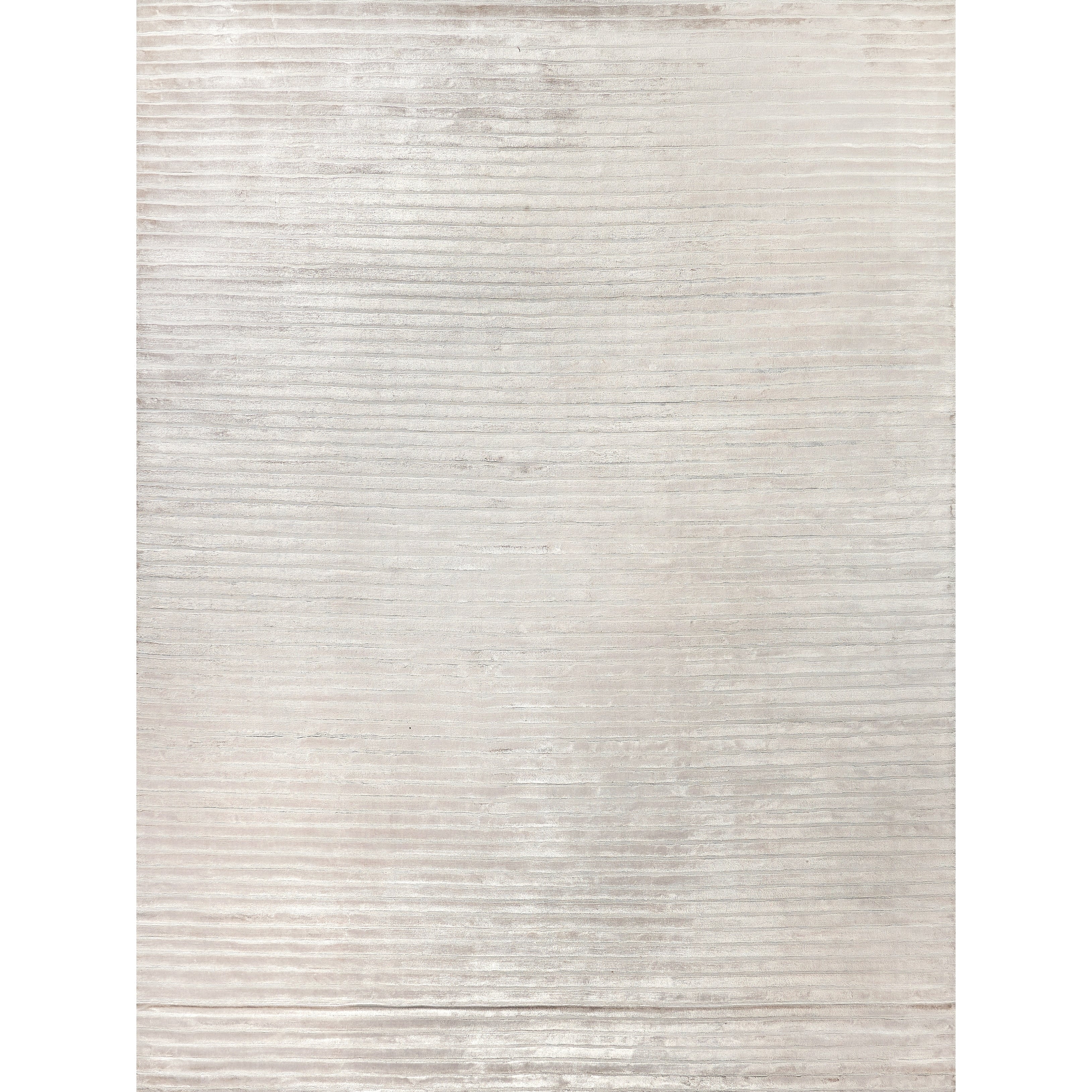 High Low Handloomed Viscose Silver Area Rug 10 X 14