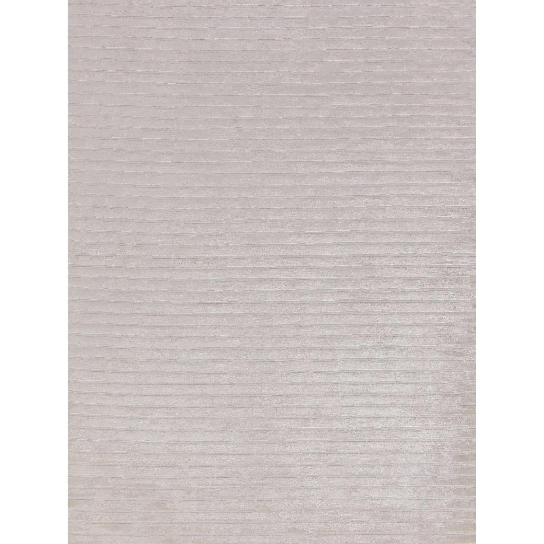 High Low Handloomed Viscose White Area Rug