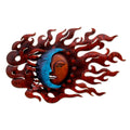 Handmade High Wind Eclipse Painted Iron Sun And Moon Metal Wall Art Mexico