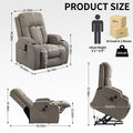 High Backrest Electric Power Lift Recliner Chair For Elderly With Massage Heat
