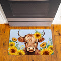 Highland Cow And Sunflowers Anti Fatigue Door Mat 30 X 18