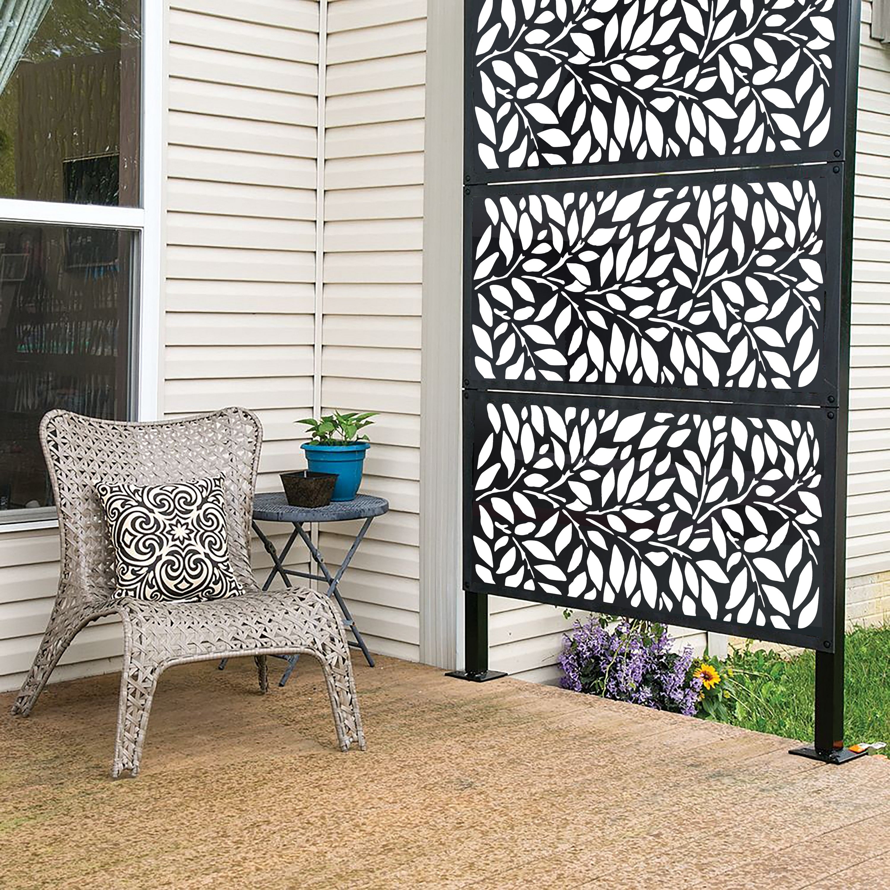 Highlanderhome Freestanding Modular Metal Privacy Screen 4Ftx 6Ft
