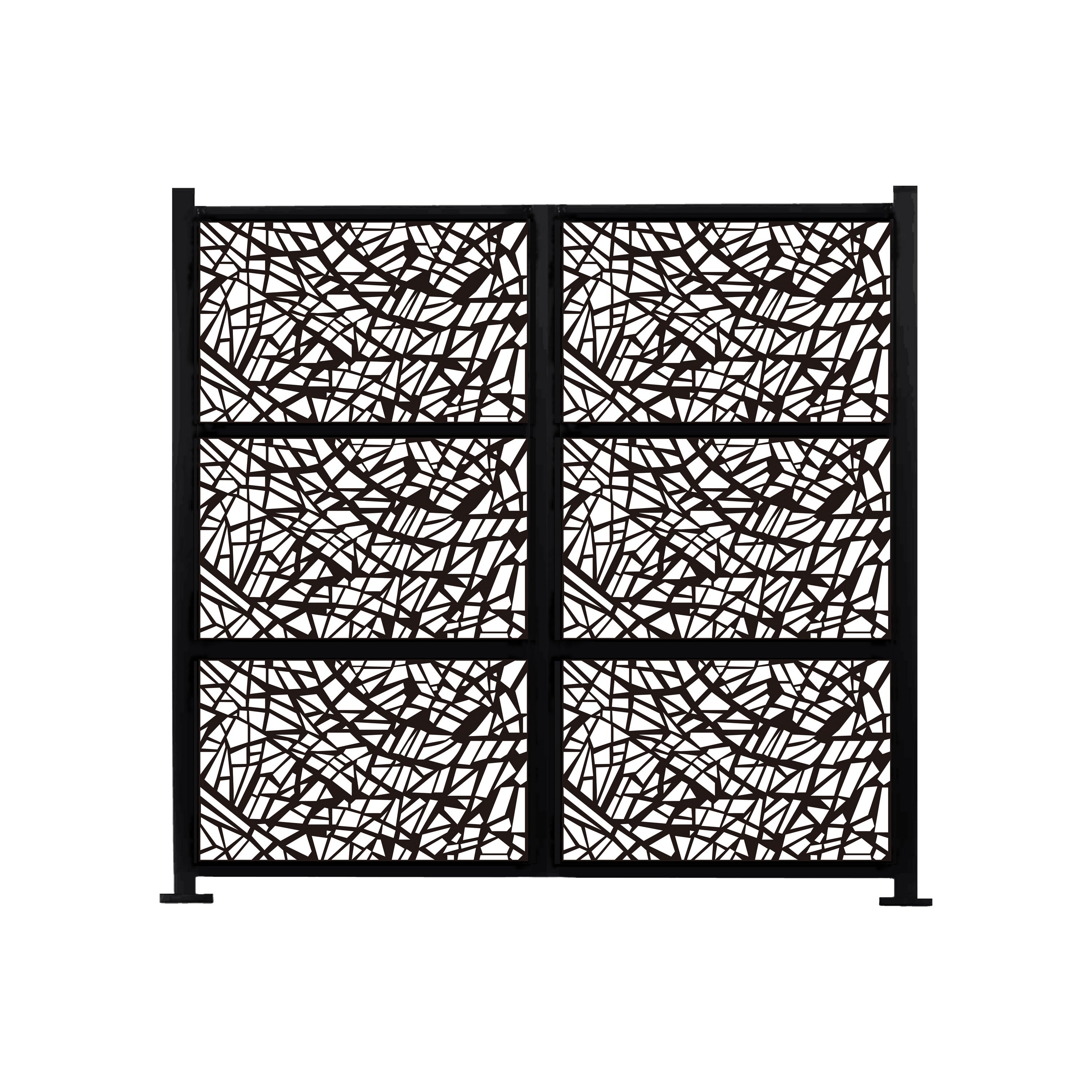 Highlanderhome Freestanding Modular Metal Privacy Screen 6Ftx 8Ft