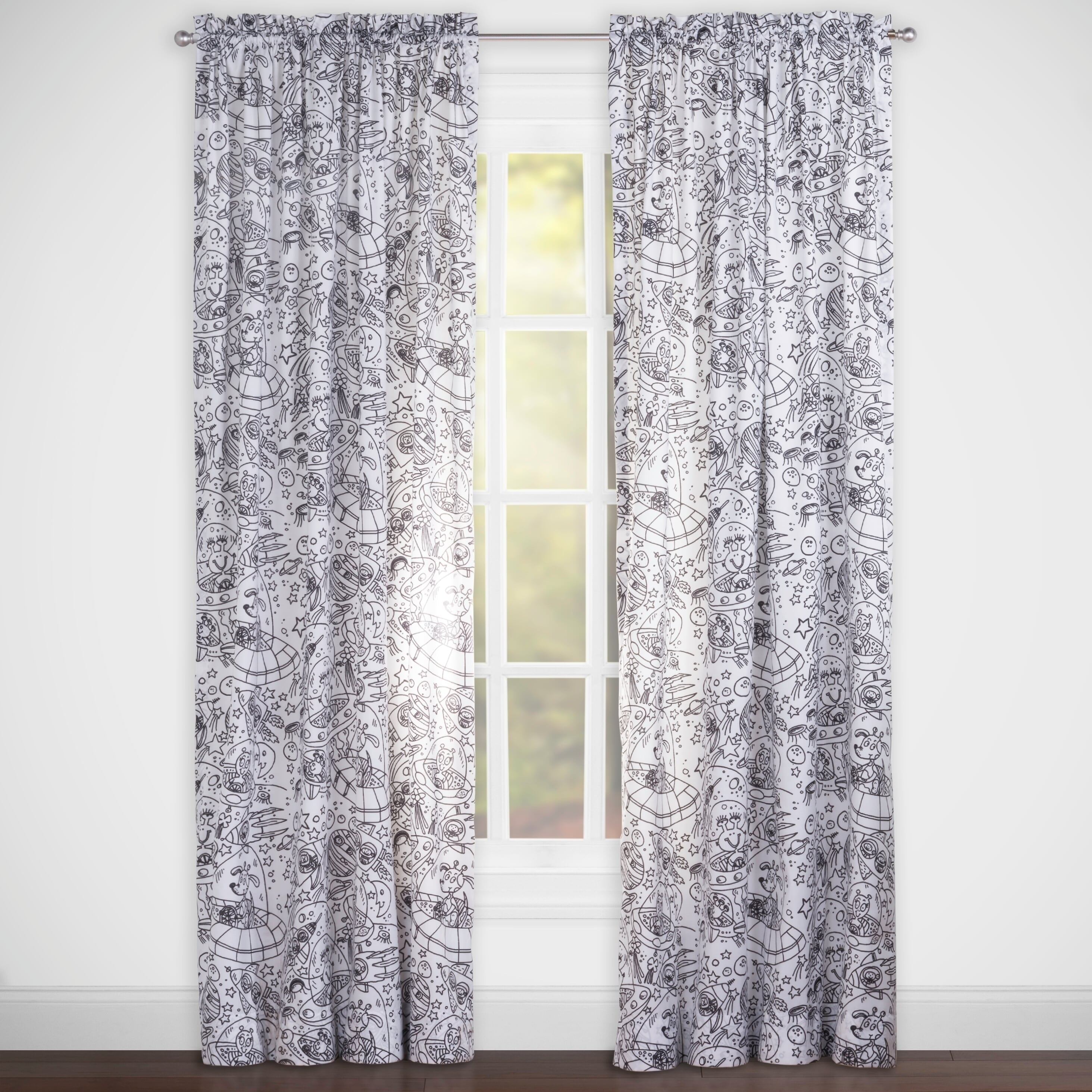 Highlights Space Dreams Rod Pocket Curtain Panel 50 X 84