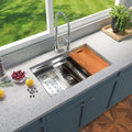 Highpoint 30 Zero Radius Undermount Stainless Steel Kitchen Sink W Colander Cutting Board Drain Silver