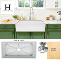 Highpoint Collection 36 Inch Solid Reversible Farmsink Farmhouse Sink 36 X 18 X 9.65