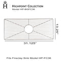 Highpoint Collection Bottom Grid For Hp Fc36 36 Inch Fireclay Farmhouse Sink