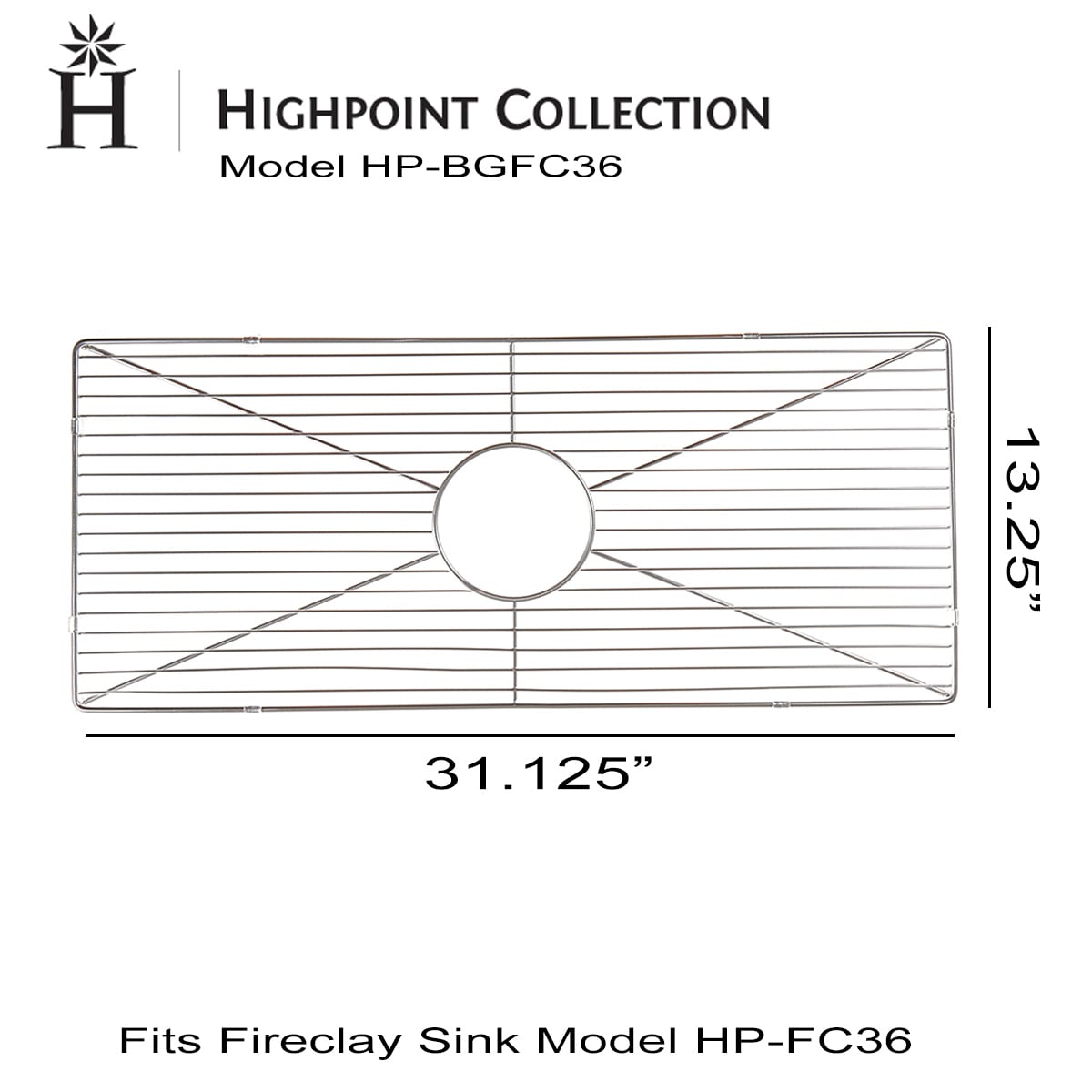 Highpoint Collection Bottom Grid For Hp Fc36 36 Inch Fireclay Farmhouse Sink