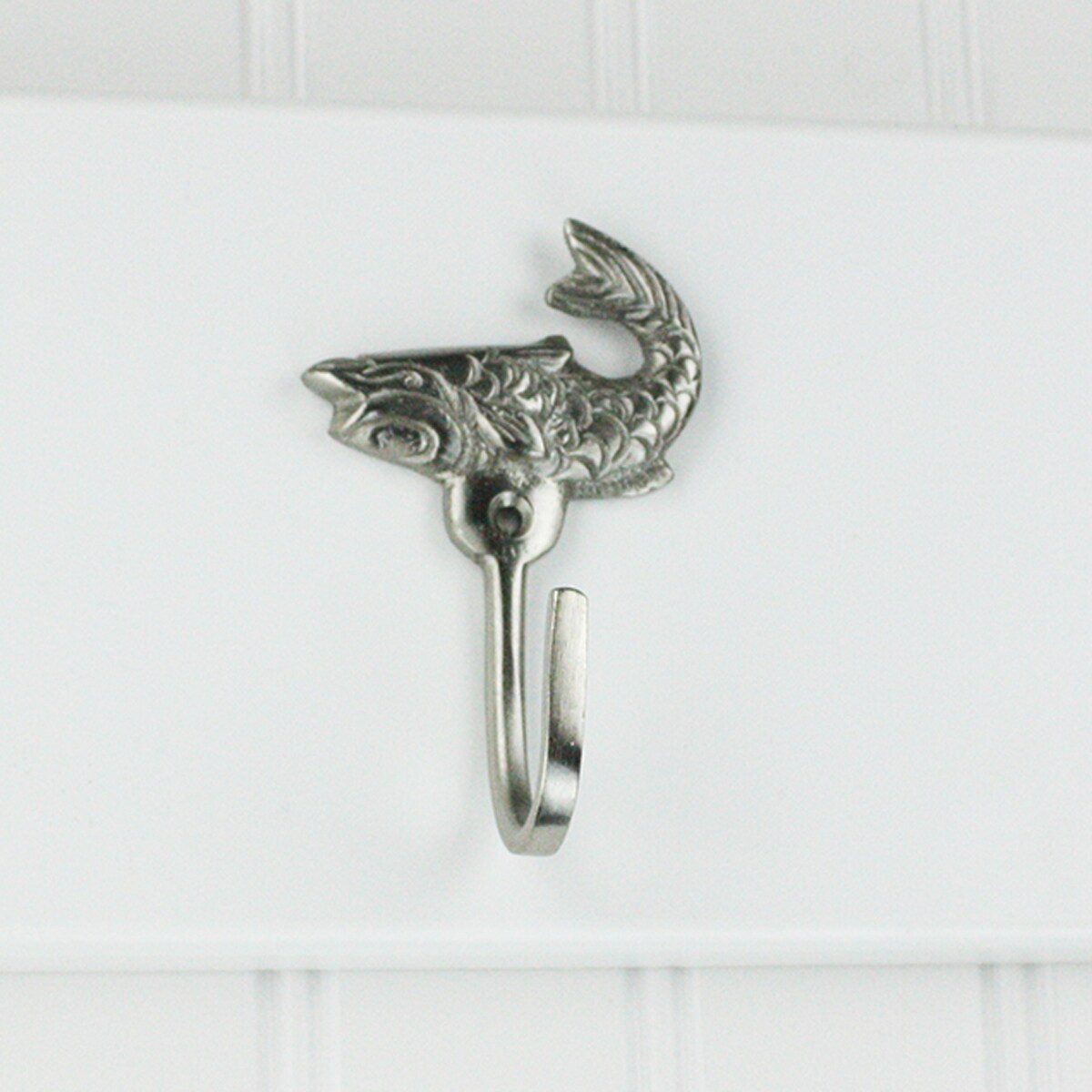 Highpoint Collection Satin Nickel Plated Fish Wall Hooks Set Of 4