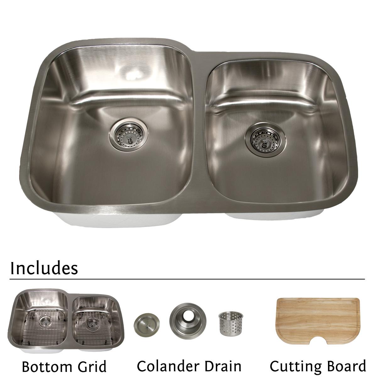 Highpoint Collection Stainless Steel 32 Inch Undermount 60 40 2 Bowl Kitchen Sink