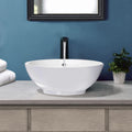 Highpoint Collection White 17 Inch Round Ceramic Bathroom Vessel Sink