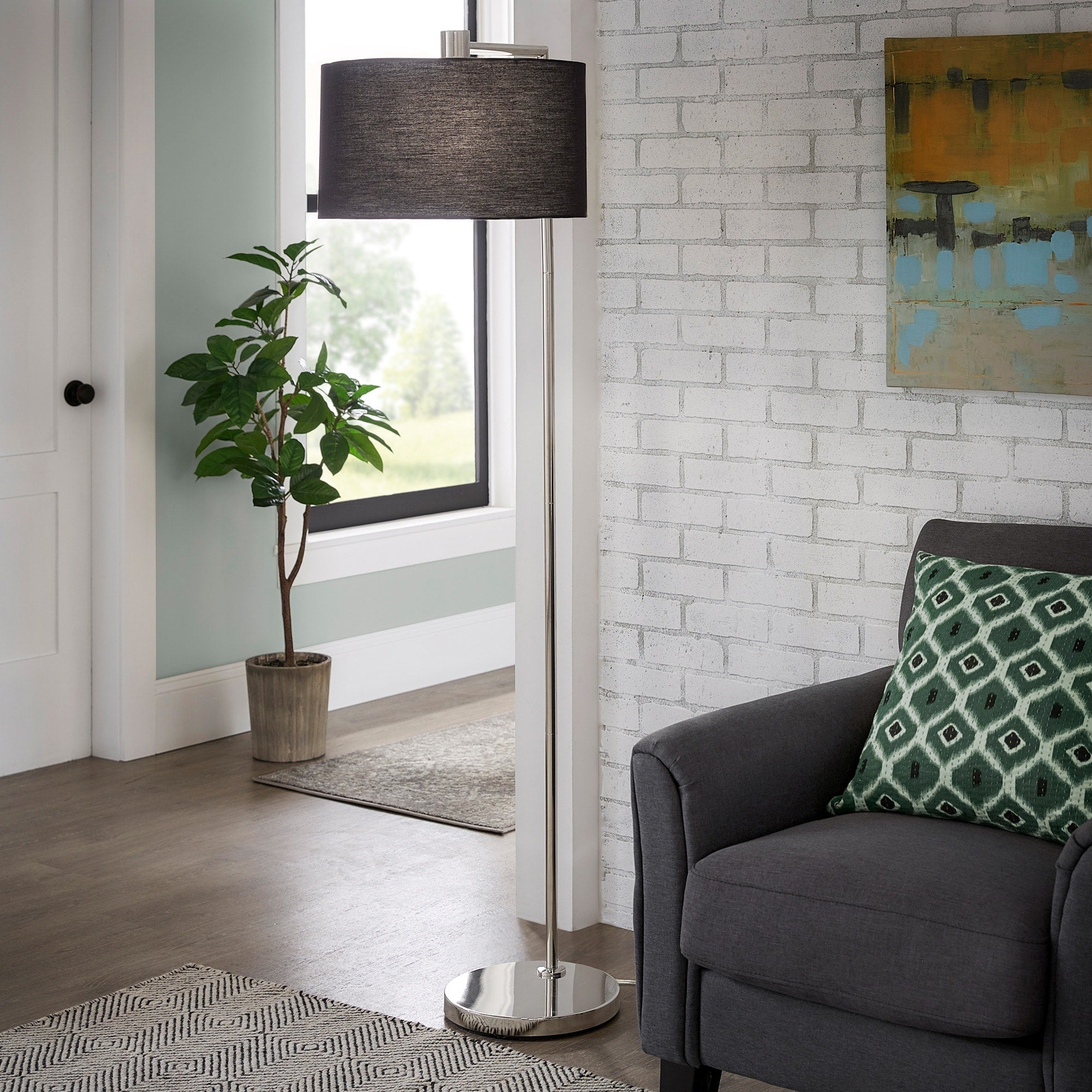 Strick Bolton Ohlson Brushed Steel Floor Lamp