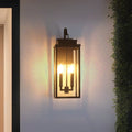 Hillside 20 Inch 2 Light Dark Bronze Exterior Wall Sconce With Clear Glass