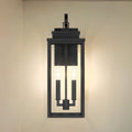 Hillside 20 Inch 2 Light Textured Black Exterior Wall Sconce With Clear Glass