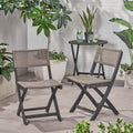 Christopher Knight Home Hillside Brown Wood And Wicker Foldable Outdoor Bistro Chairs Set Of 2