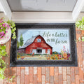 Hillside Pasture Barn Embossed Door Mat 30 X 18