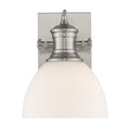 Carbon Loft Barton 1 Light Bath Vanity In Pewter With Opal Glass