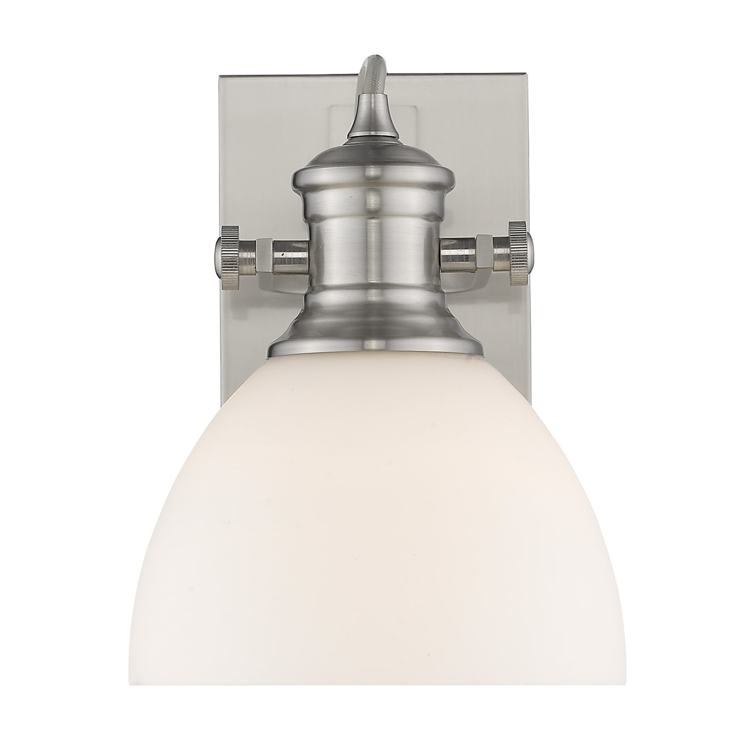 Carbon Loft Barton 1 Light Bath Vanity In Pewter With Opal Glass