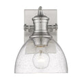 Carbon Loft Barton 1 Light Bath Vanity In Pewter With Seeded Glass