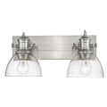 Carbon Loft Barton 2 Light Bath Vanity In Pewter With Seeded Glass
