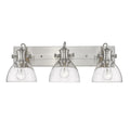 Carbon Loft Barton 3 Light Bath Vanity In Pewter With Seeded Glass