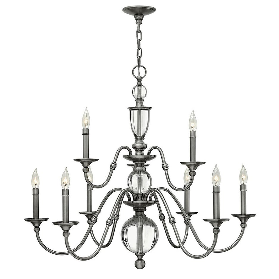 Hinkley Lighting 9 Light 2 Tier Candle Style Chandelier From The