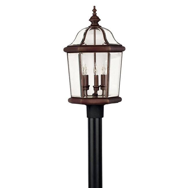 Hinkley Lighting Augusta 3 Light 23.25 Tall Post Light With Clear