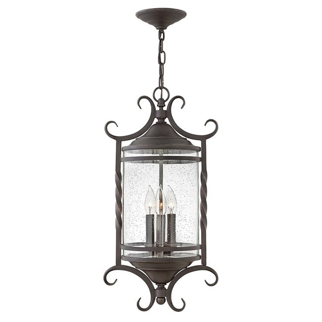 Hinkley Lighting Casa 3 Light 12 Wide Wrought Iron Outdoor Pendant