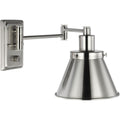 Hinton Collection Brushed Nickel One Light Swing Arm Wall Bracket