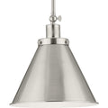 Hinton Collection 1 Light Brushed Nickel Industrial Pendant Light 12.25 In X 12.25 In X 12.75 In