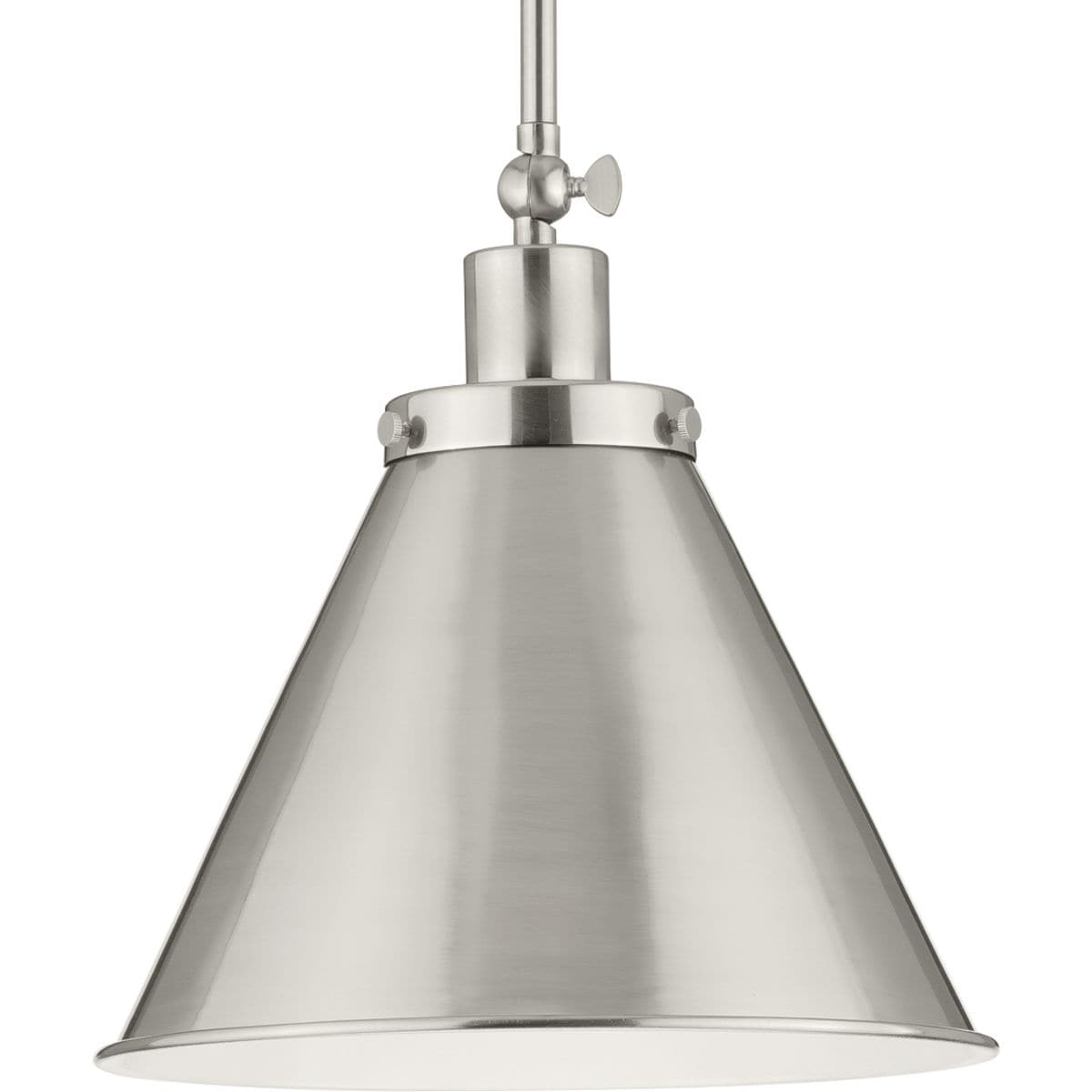 Hinton Collection 1 Light Brushed Nickel Industrial Pendant Light 12.25 In X 12.25 In X 12.75 In