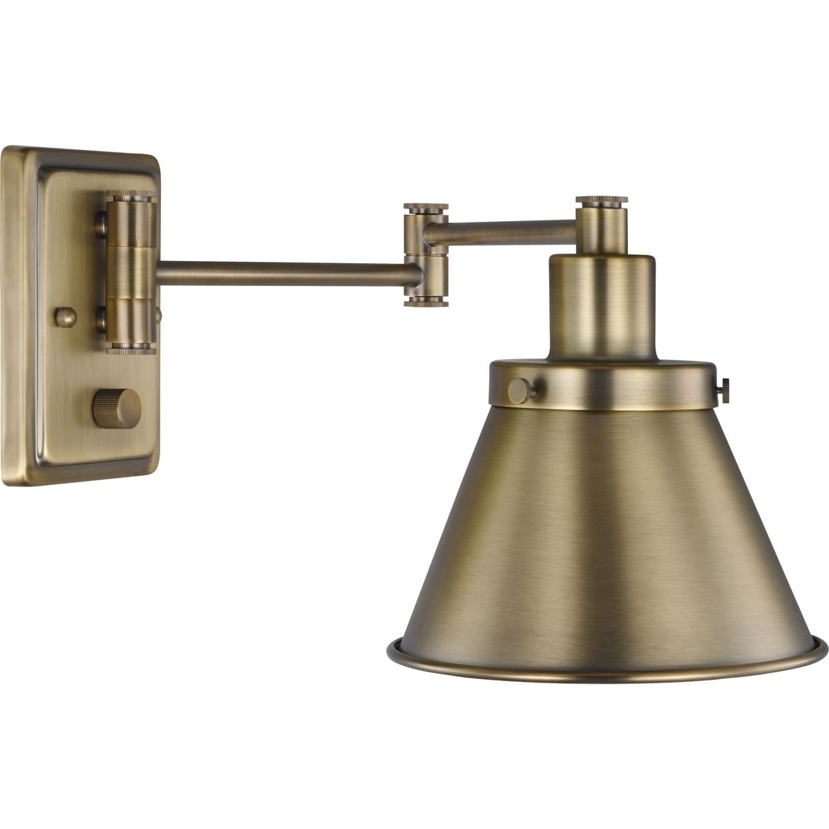 Hinton Collection Vintage Brass One Light Swing Arm Wall Bracket